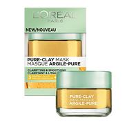 Maschera viso allumina, L'Oreal Paris Skincare Pure Clay Maschera viso con Yuzu limone per chiarire e lisciare la pelle ruvida, a casa maschera viso 10 oz