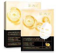 Maschera Viso Collagene Snail Mucin con Acido Ialuronico Trattamento Idratante Anti Rughe Anti Invecchiamento Serum Naturale per Pelle Secca e Sensibile Maschera Collagene Viso (4 PCS)