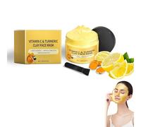 Maschera Viso Curcuma Vitamina C - Maschere per il Viso Purificante,Maschera Facciale per Punti Neri, Pori, Rughe, Maschera Idratante, Chiarificante e Detergente Cura della Pelle, 120g