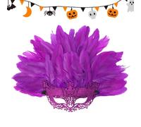 Maschera Viso Da Masquerade Per Donna Per Capelli Mezzo Viso Piumati