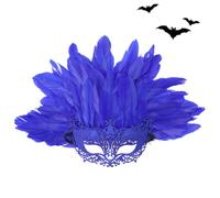 Maschera Viso Da Masquerade Per Donna Per Capelli Piumati Mezza Faccia