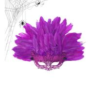 Maschera Viso Da Masquerade Per Donna Per Capelli Piumati Mezza Faccia