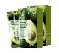 Maschera Viso Detergente Effervescente All'avocado Acido, Maschera Fangosa Con Essenza Detergente Profonda Agli Acidi Complessi, Ricca Di Niacinamide, Salicilico E Centella Asiatica (2pcs)