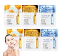 Maschera viso idratante per donne, 6 pezzi Daily Care, lenitiva cura della pelle, set regalo per la festa della mamma, acido ialuronico vitamina C, set di maschere nutrienti C