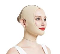 Maschera Viso in Forma a V Benda compressiva for il viso, maschera for dormire, cintura dimagrante for, strumenti for ridurre doppio mento(Beige,M)