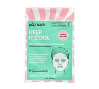 Maschera viso in tessuto doposole Popmask Keep It Cool, rinfrescante e lenitiva con aloe, centella e acido ialuronico, vegana e senza parabeni con profumo tropicale - 1 maschera