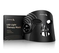 Maschera Viso Luce Rossa Senza Fili Luce Rossa per Viso, 4 Modi, Ricaricabile e Timer Regolabile con Display Digitale per Cura Della Pelle Casa Nero