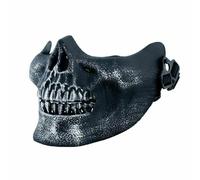 Maschera Viso Mezza Skull Halloween Scheletro Guancia Oro/Argento