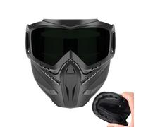 Maschera viso moto antiappannamento - Con occhiali staccabili e schermo antivento e antipolvere,Maschera 2 In 1 Regolabile Per Il Motociclismo | Per Sci, Saldatura, Ciclismo, Lavoro, Giardinaggio