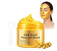 Maschera Viso Oro 24K Peel-Off, Trattamento Idratante e Anti-Età con Collagene, Purificante per Pori Ostruiti, Rassodante e Illuminante per Pelle Spenta e Mista, 120ML
