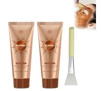 Maschera Viso Peel-Off Illuminante, Maschera Purificante, Maschera Strappabile Anti-Età & Anti-Rughe, Nutrizione Profonda & Rassodante Pori, Macchie Chiare, 2 Pezzi Con Pennello