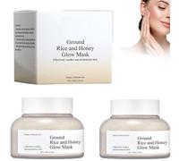 Maschera viso riso e miele, fango viso copre la cura della pelle, maschera nutriente di bellezza, per riparare la barriera cutanea, idratante, rassodante pelle, per tutti i tipi di pelle (2 pezzi)
