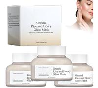 Maschera viso riso e miele, fango viso copre la cura della pelle, maschera nutriente di bellezza, per riparare la barriera cutanea, idratante, rassodante pelle, per tutti i tipi di pelle (3 pezzi)