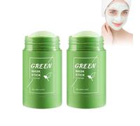 Maschera viso tè verde, verde mask stick, maschera punto nero viso, profonda pulizia smearing maschera, maschera di pulizia solida, maschera detergente per tè verde per tutti i tipi di pelle (2 pezzi)