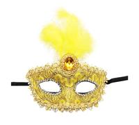 Maschera Viso Uomo - Protezione Per Il Da Ballo Per Il Trucco Da Donna Dipinta Con Polvere D'Oro Protezione Per Il Per Feste Di A Mezza Faccia Con Più Angoli (Yellow, One Size)