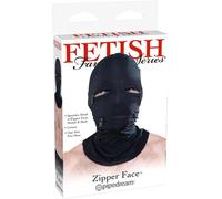 Maschera Zipper face Pipedream nera per privazione sensoriale fetish bondage