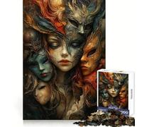 Mascherata di Volti Puzzle da 1000 pezzi per adulti Allenamento cognitivo Gioco da interno Schema da costruire Regalo perfetto (38x52cm)
