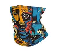 Maschere Africane Tribali Etniche Astratte Arte Colorata Uomo Donna Sciarpa al Collo Multifunzione Sciarpa A Tubo Elastico Decorazione Facciale per Escursionismo Campeggio Arrampicata