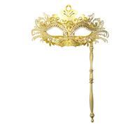 maschere carnevale donna, Maschere Veneziane con Bastone, Mezza Maschera Metallica, Assemblaggio Staccabile Maschera Carnevale, Ideale Mezzo Viso per Venezia e Il Fantasma dell'Opera