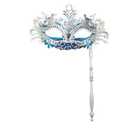 maschere carnevale venezia, Maschere Veneziane con Bastone, Mezza Maschera Metallica, Assemblaggio Staccabile Maschera Carnevale, Ideale Mezzo Viso per Venezia e Il Fantasma dell'Opera