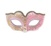 Maschere Carnevale Venezia, Mezza Faccia in Lamina d'oro per Feste Esclusive, mascherate e Altri Eventi creativi Elegante per Tutte Le Occasioni