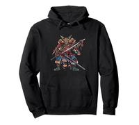 Maschere da samurai dello spirito guerriero Felpa con Cappuccio