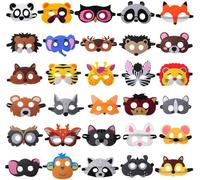 MASCHERE DI ANIMALI IN FELTRO PER BAMBINI - 30 PEZZI PER FESTE, COMPLEANNI E GIO