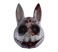 Maschere di coniglio sanguinante horror, traspirante, in PVC, costume da testa di coniglio inquietante, band elastico a metà faccia da costumi di costumi del diavolo realistico, oggetti di scena, ogge