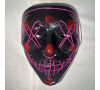 Maschere di Halloween, maschera spaventosa a LED per Halloween, sorriso horror incandescente, cosplay, viso per uomini, donne, bambini, regali anonimi al neon (viola)