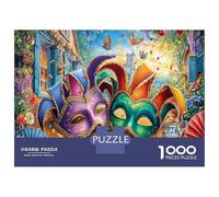 Maschere di Mardi Gras Puzzle da Assemblare in Bundle Carta Spessa Polpo e Castello Decorativo Gioco per la Famiglia 38x26cm/1000pezzi