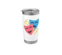 Maschere drammatiche Arti dello spettacolo Tragedia e Commedia Maschere Costume Bicchiere termico in acciaio inox doppia parete