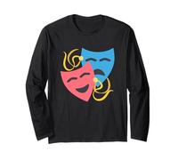 Maschere drammatiche Arti dello Spettacolo Tragedia e Commedia Maschere Costume Maglia a Manica