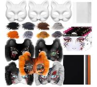 maschere per gatto con occhi in rete e barba in pelliccia - Kit fai-da-te