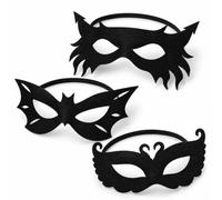 Maschere per Halloween, maschera da pipistrello nera, maschera da gatto, 3 | Maschera per Halloween, a mezzo viso, pipistrello, gatto, cigno, maschera per gli occhi nera, per Halloween, notte, carnevale