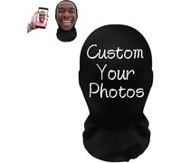 Maschere per il viso personalizzate con foto, copertura completa in rete, maschere divertenti con qualsiasi immagine/testo stampato per feste e Halloween all'aperto, taglia unica