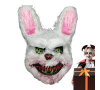 Maschere Per Il Viso Spaventose: Maschere Che Coprono Tutto Il Viso | Cappello Di Coniglio Peluche Sanguinoso, Copertura Del Viso Coniglio Con Bocca Sanguinosa, Costume Cosplay Elastico Per Festa Di