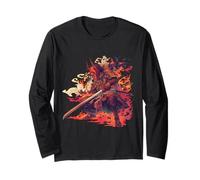 Maschere Samurai Guerriero Leggendario Fiamme Maglia a Manica