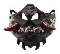 Maschere Samurai Oni a Mezza Faccia in Plastica, Maschera Demone Hannya, Maschera Guerriero Giapponese per Costumi di Halloween, Cosplay, Feste, Accessori