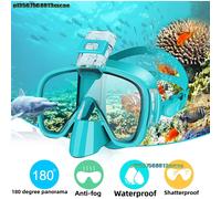 Maschere subacquee Set di maschere da snorkeling pieghevoli antiappannamento con sistema superiore completamente asciutto per il nuoto gratuito Attrezzatura da snorkeling professionale Adulti Bambini