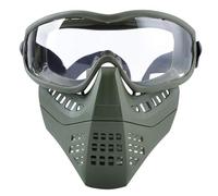 Maschere Tattiche da Softair con Protezione Integrale, Maschere in Rete, per Giochi Tattici Cs Sport All'Aria Aperta e Cosplay di Halloween(Green,Clear lens)