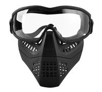 Maschere Tattiche da Softair con Protezione Integrale, Maschere in Rete, per Giochi Tattici Cs Sport All'Aria Aperta e Cosplay di Halloween(Black,Clear lens)