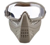 Maschere Tattiche da Softair con Protezione Integrale, Maschere in Rete, per Giochi Tattici Cs Sport All'Aria Aperta e Cosplay di Halloween(Brown,Clear lens)