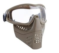 Maschere Tattiche da Softair In Rete con Occhiali Rimovibili, per Giochi Tattici Cs Sport All'Aria Aperta e Cosplay(Brown,Clear lens)