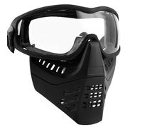 Maschere Tattiche da Softair In Rete con Occhiali Rimovibili, per Giochi Tattici Cs Sport All'Aria Aperta e Cosplay(Black,Clear lens)
