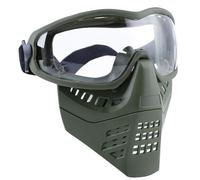 Maschere Tattiche da Softair In Rete con Occhiali Rimovibili, per Giochi Tattici Cs Sport All'Aria Aperta e Cosplay(Green,Clear lens)