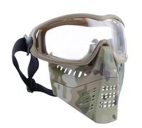 Maschere Tattiche da Softair In Rete con Occhiali Rimovibili, per Giochi Tattici Cs Sport All'Aria Aperta e Cosplay(Cp,Clear lens)