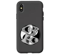 Maschere teatrali commedie e tragedie Yin Yang Balance Design Custodia per iPhone X/XS