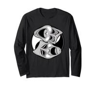 Maschere teatrali commedie e tragedie Yin Yang Balance Design Maglia a Manica