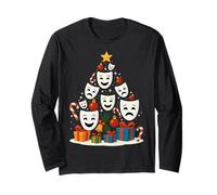 Maschere teatrali Dramma Commedia Attore Attrice Albero di Natale Natale Maglia a Manica