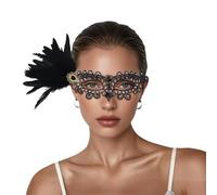 Maschere Veneziana, Elegante Maschera con Pizzo e Cristalli Scintillanti per Feste in Maschera a metà Decorata con Intricati e Dettagli Lusso